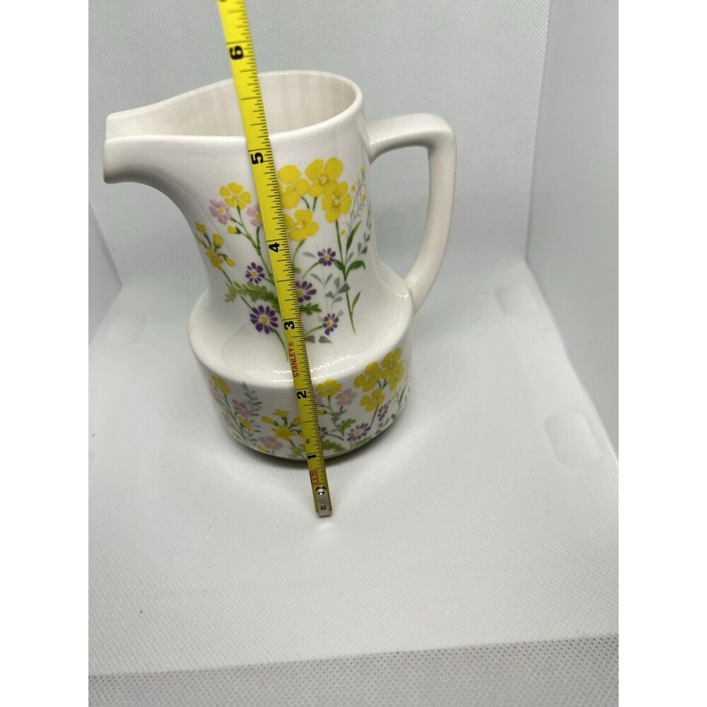 Noritake Craftone Flower Power Vintage Ceramic Creamer 5" Pitcher Japan - Picture 7 of 8